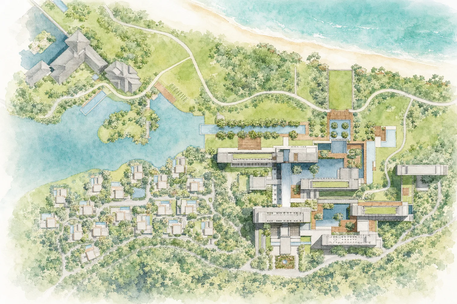 三亚太阳湾柏悦酒店手绘地图